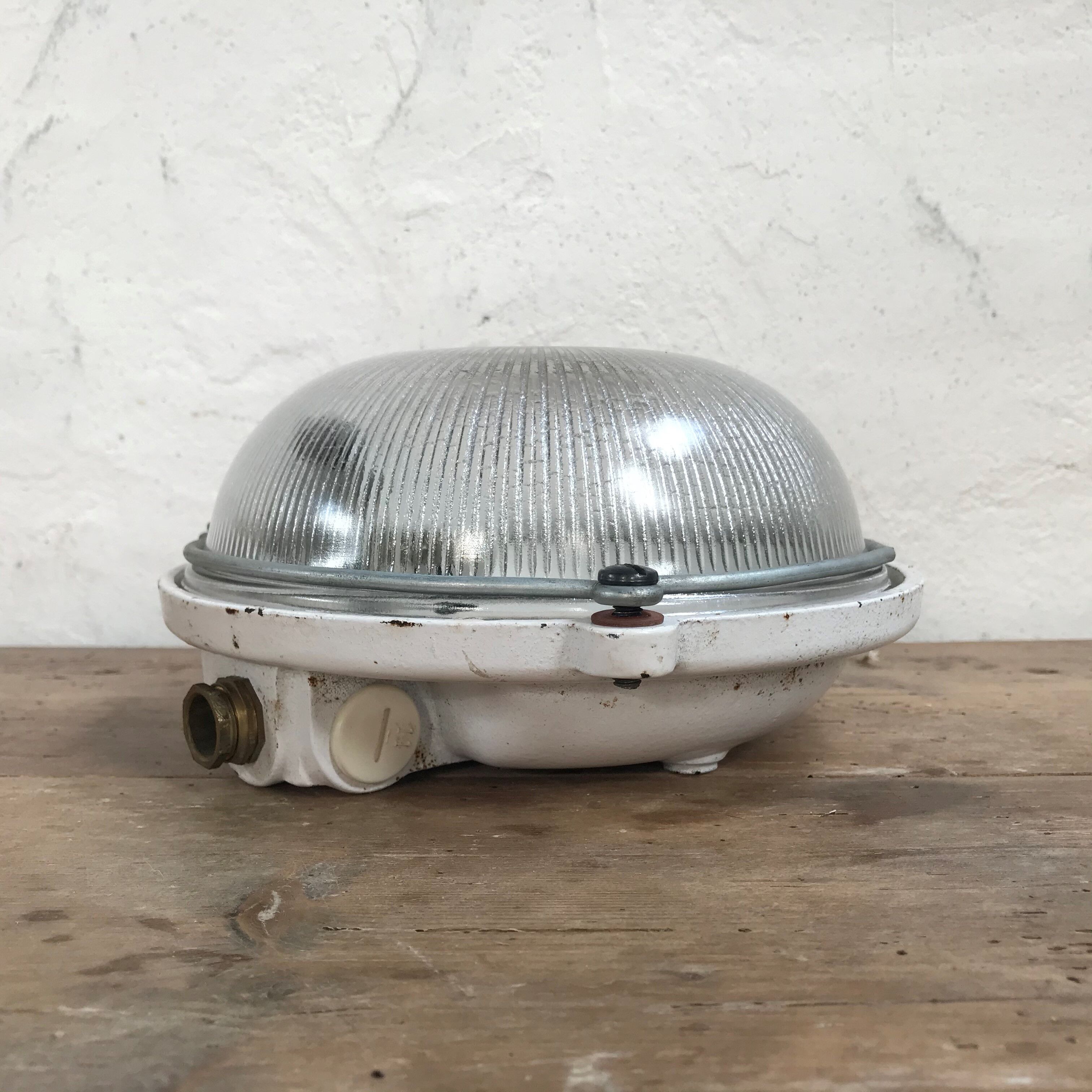 Cast window and holophane glass applied