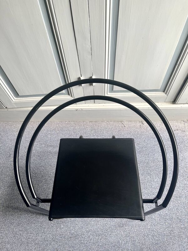 Ensemble de 4 chaises Latonda de Mario Botta pour Alias 1986, rare version avec l'assise en cuir