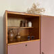 Armoire penderie & commode vieux rose et bois