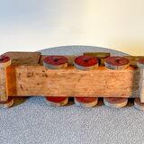 Large wooden locomotive, antique toy