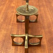 Brutalist metal candlestick from the mid-century by Heinz Goll