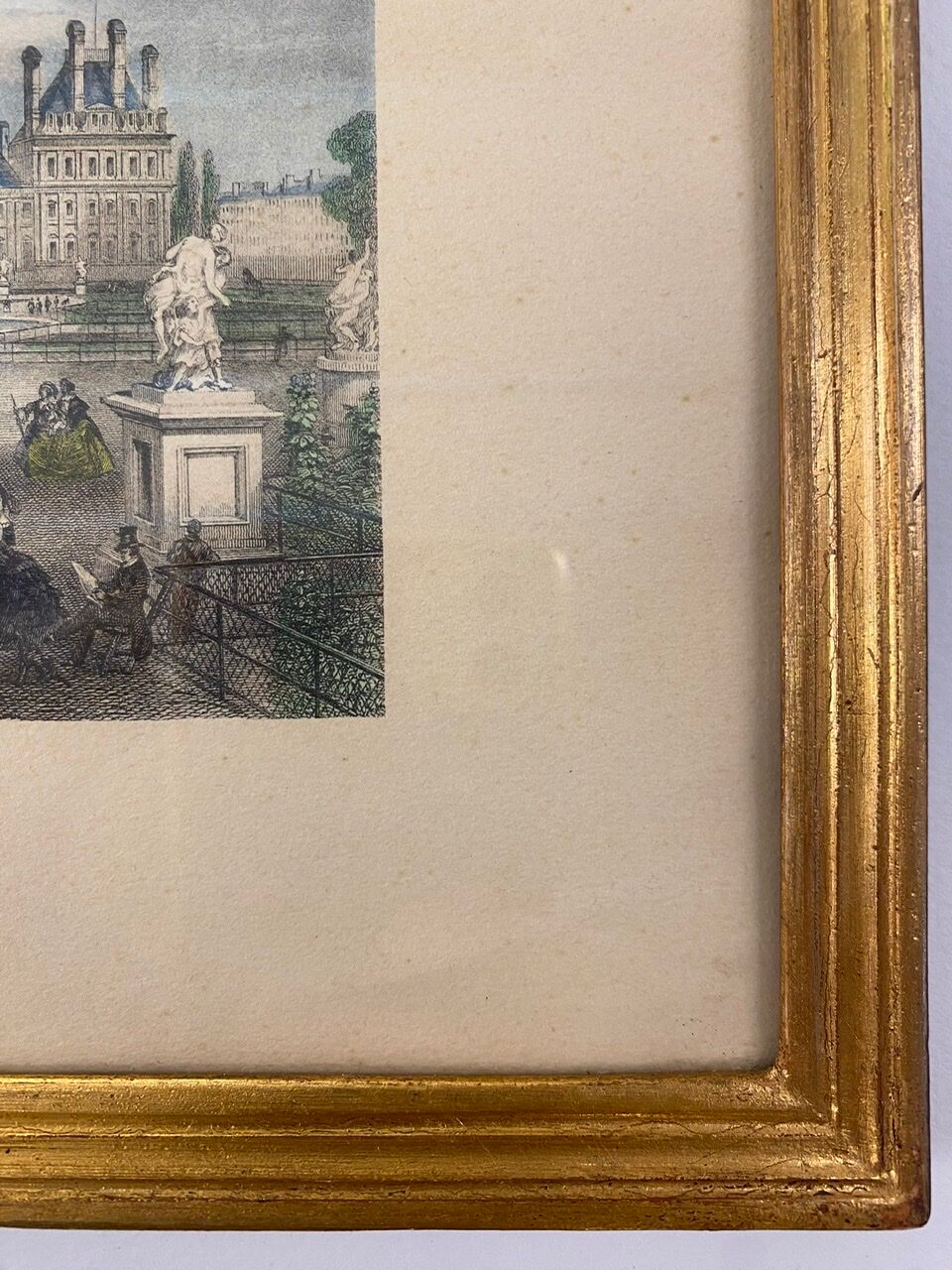 Gravure en couleur, Les Tuileries, Paris