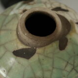 Polychrome raku vase