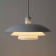 White Danish modern design multilayer pendant lamp / 1970s