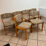 Lot de 6 chaises vintage en bois – style années 70