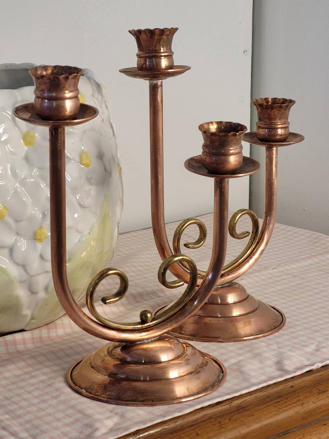 Copper candle holder
