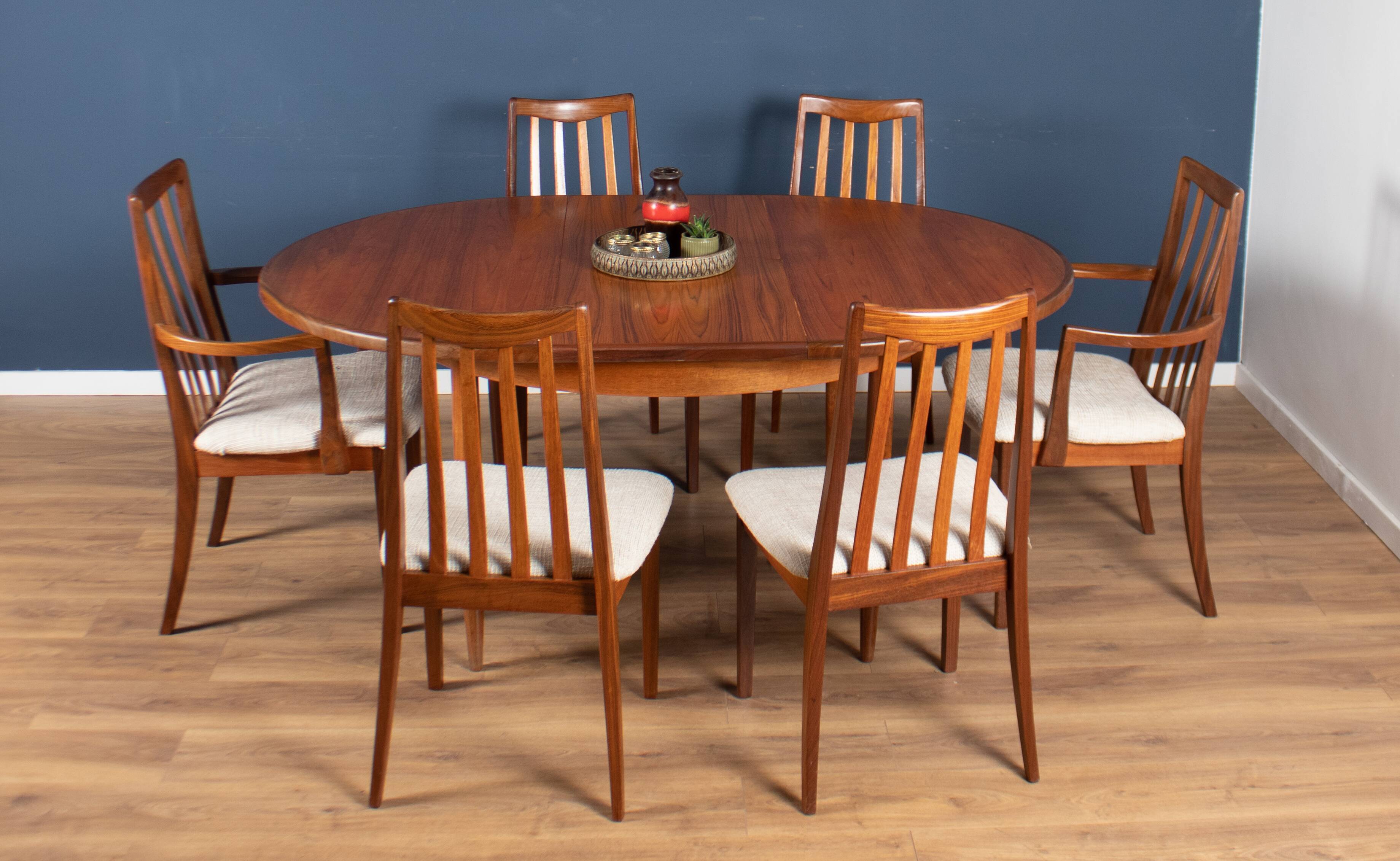 Retro teak 1960s mid century dining table & 6 chairs by G plan Victor Wilkins