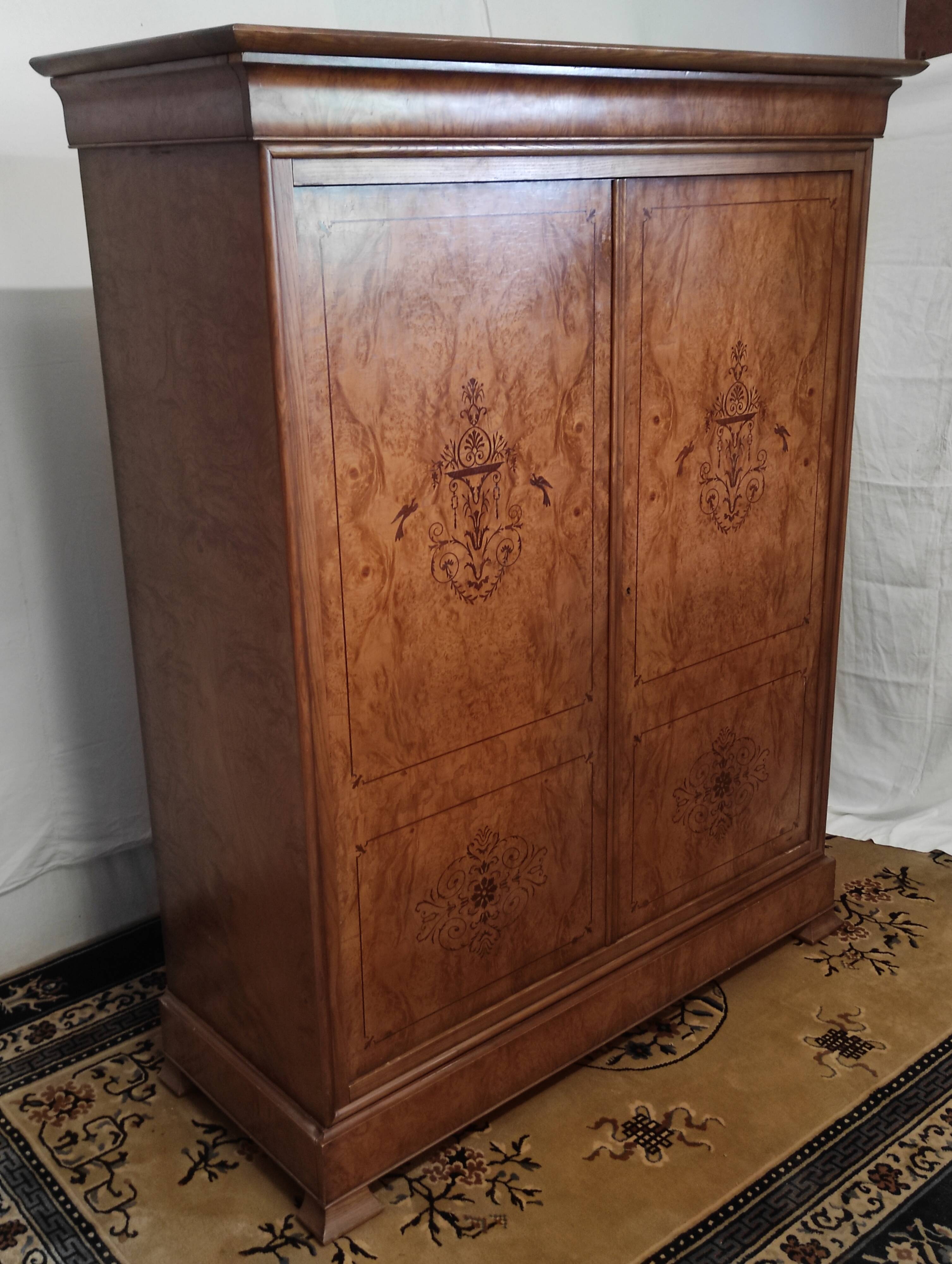 Charles x style cabinet in elm magnifying glass veneer