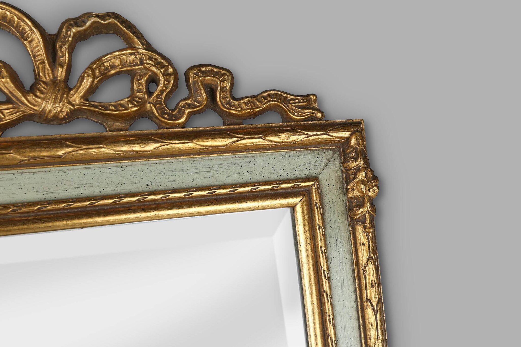 Baroque Rococo style gold leaf decorated Mirror, France 1950s