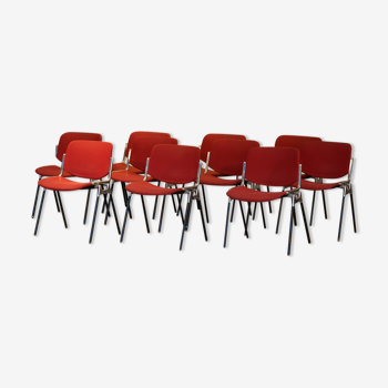 Set of ten Piretti chairs for Castelli publishing house