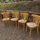 4 bistro chairs in solid blond wood, Fischel style