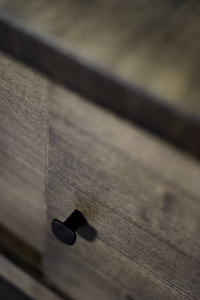 Scandinavian buffet in ash with matte metal handles, Mid-Century Modern style, 1960s.