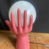 Pink ceramic hand lamp