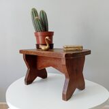 Antique solid oak stool