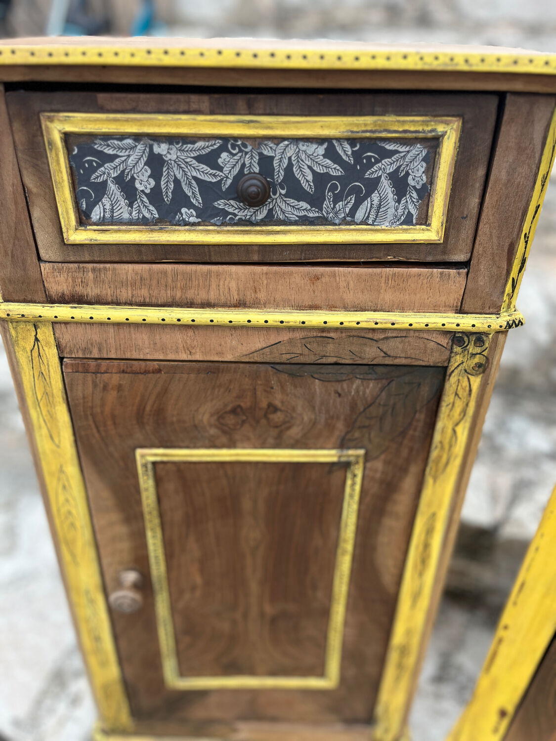 Pair of antique bedside tables