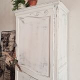 White hosiery cabinet renovated blue interior