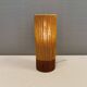 Beautiful cylindrical table lamp in wood and sisal, estimated 1960s-1970s
