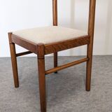 Set of 6 brutalist beech chairs, 1960s-1970s