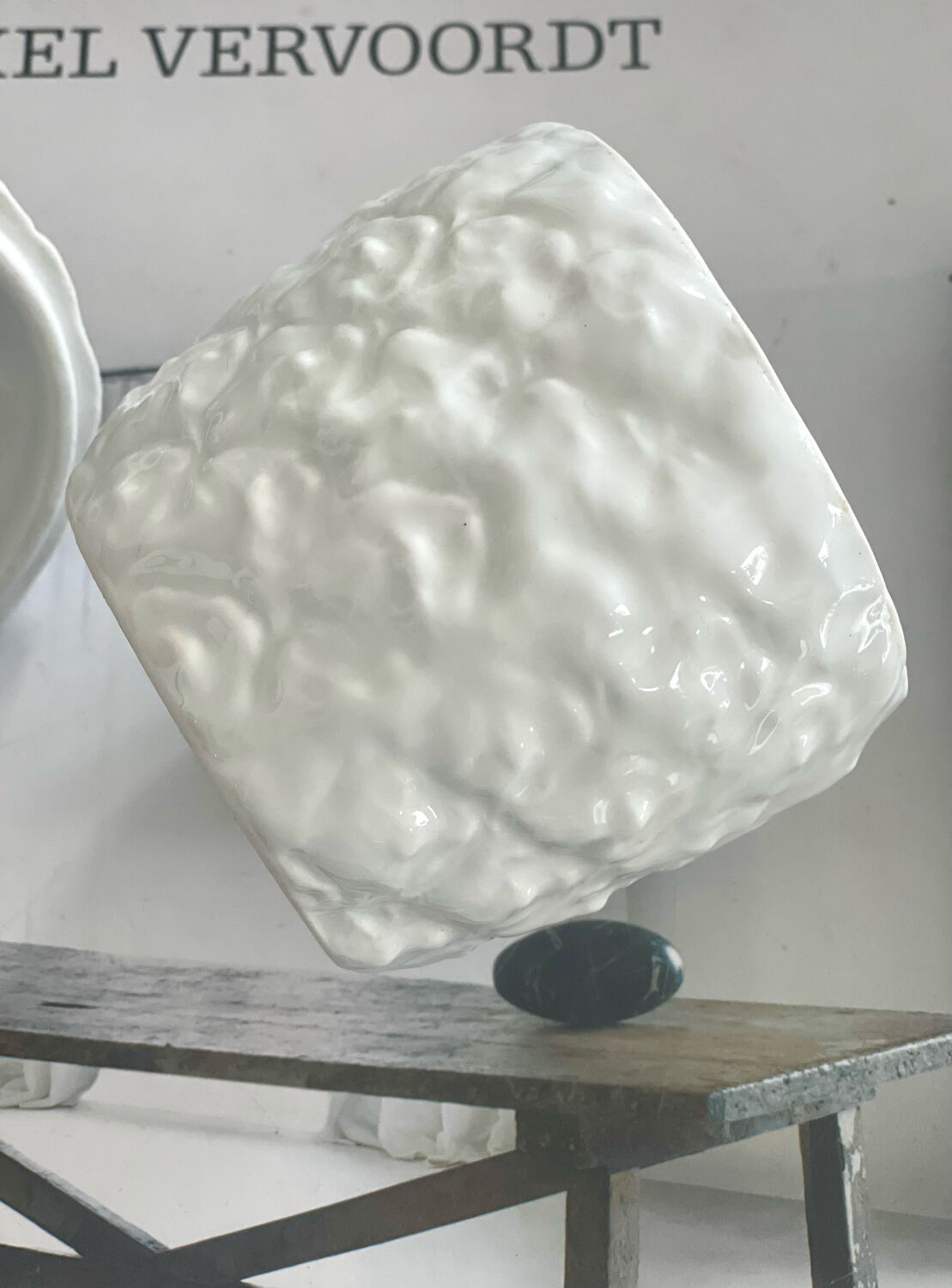 White earthenware bonbonnière