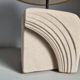 Albert Tormos style sculpture lamp in white stone / 60s / art / artisanal work / Mid-Century / France / 20th century