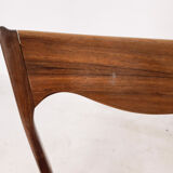 Set of 3 roseood "AWA"dining chairs, the Netherlands 1950's