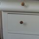 Commode de belle facture style Louis Philippe sublimée en vert de gris