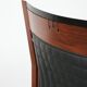 Art Deco design armchair with black leather with decorative stitching