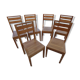 6 chairs of golden oak color in solid wood brand codium maison