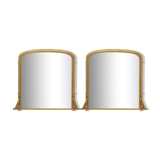 Matched pair of victorian giltwood overmantel mirrors