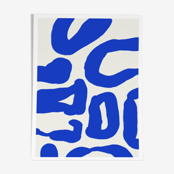 Formes bleues abstraites giclées imprimées