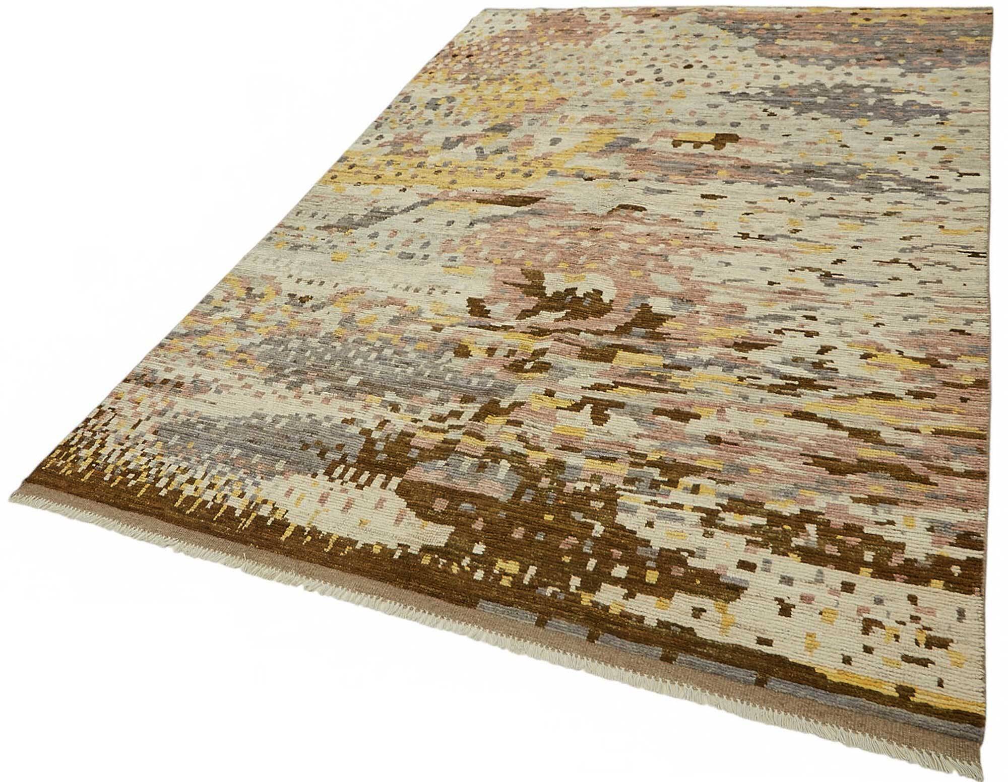Handwoven Turkish Rustic 197 cm x 294 cm Multicolor Wool Carpet