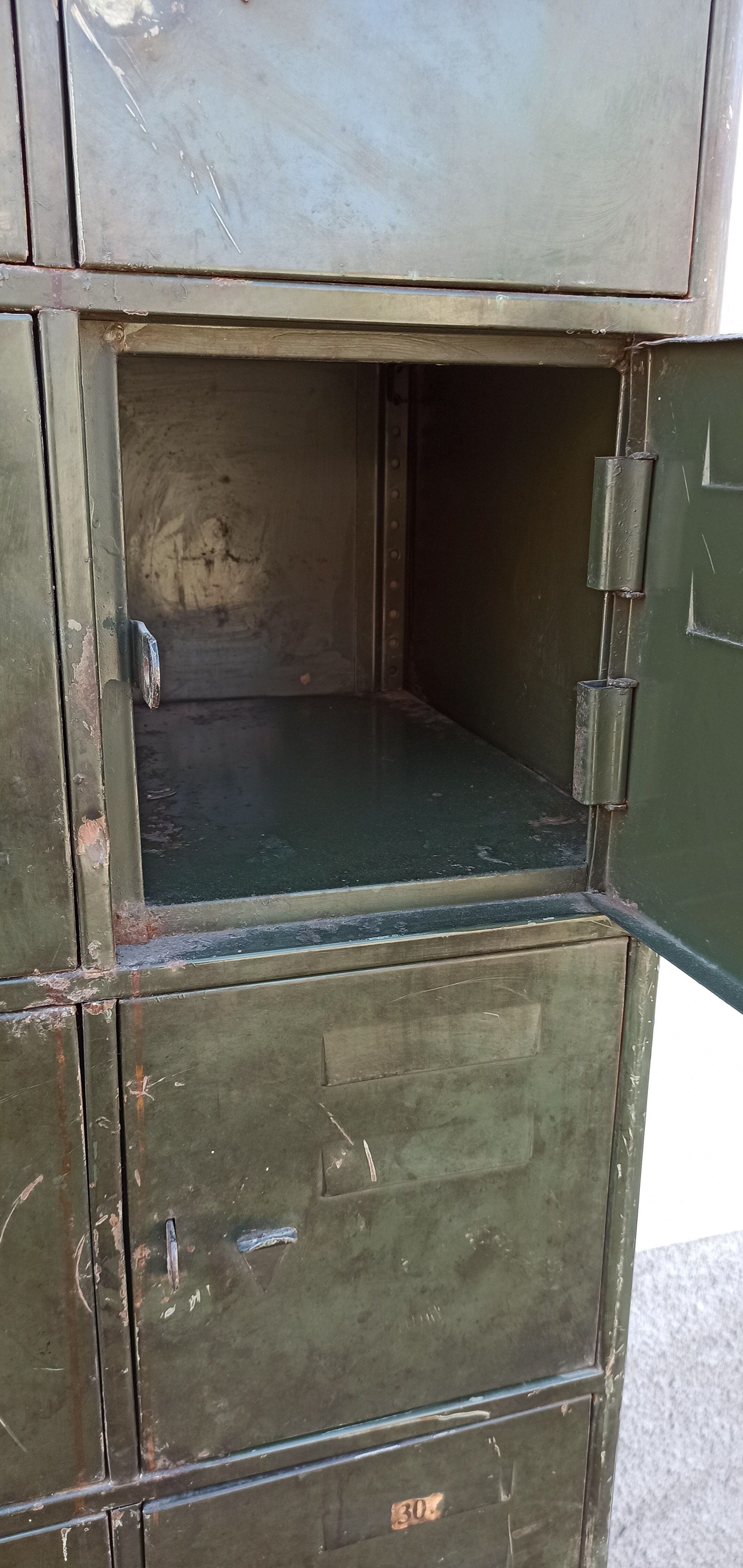 Antique metal cabinet - 18 lockers