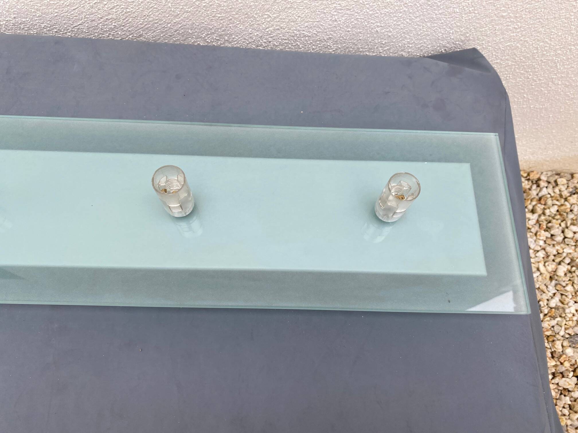 Fontana arte ceiling lamp suspenion design ceiling tempered glass 70s