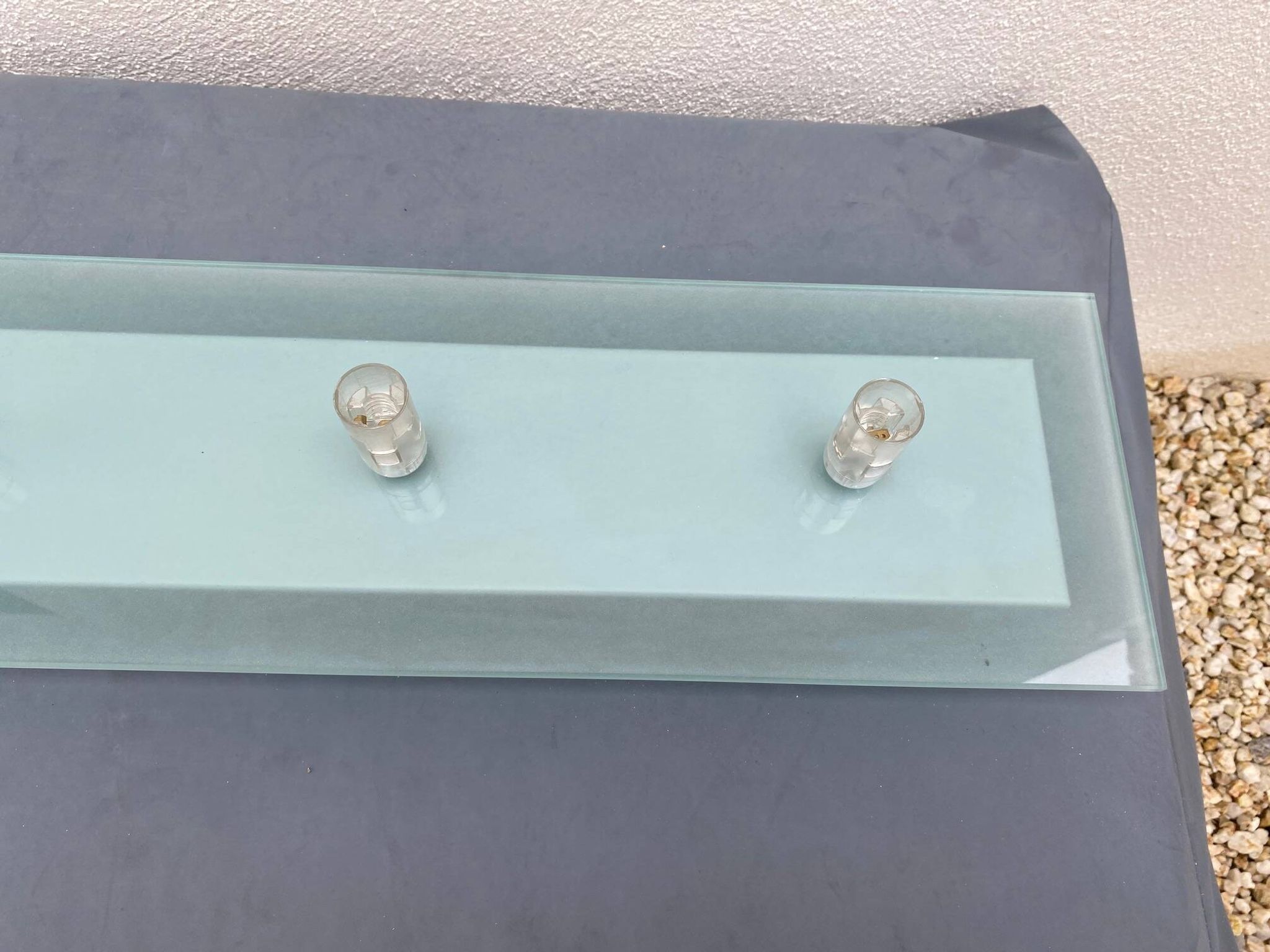 Fontana arte ceiling lamp suspenion design ceiling tempered glass 70s