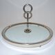 Glass and silver metal cheese platter