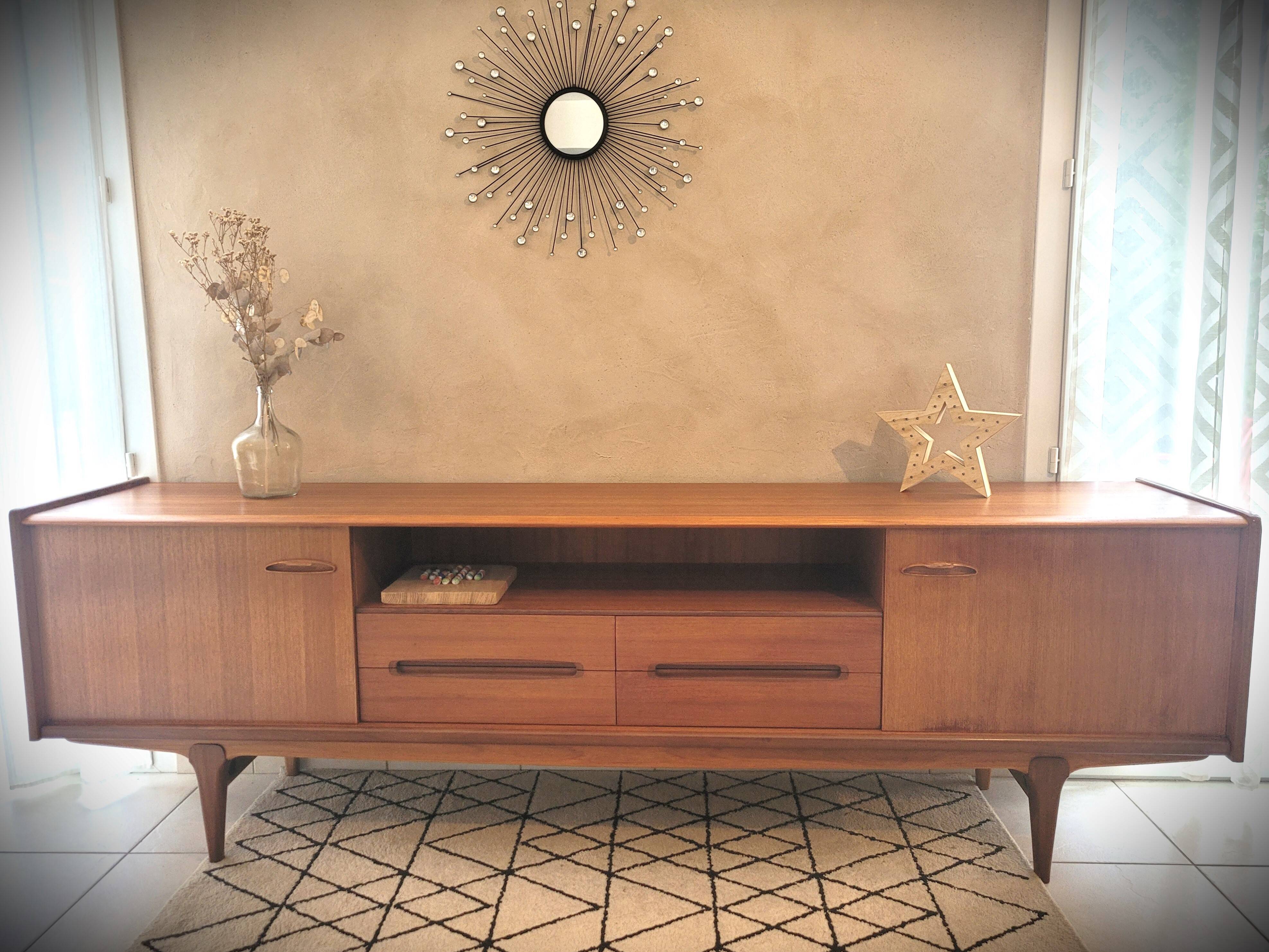 Scandinavian design sideboard in vintage teak