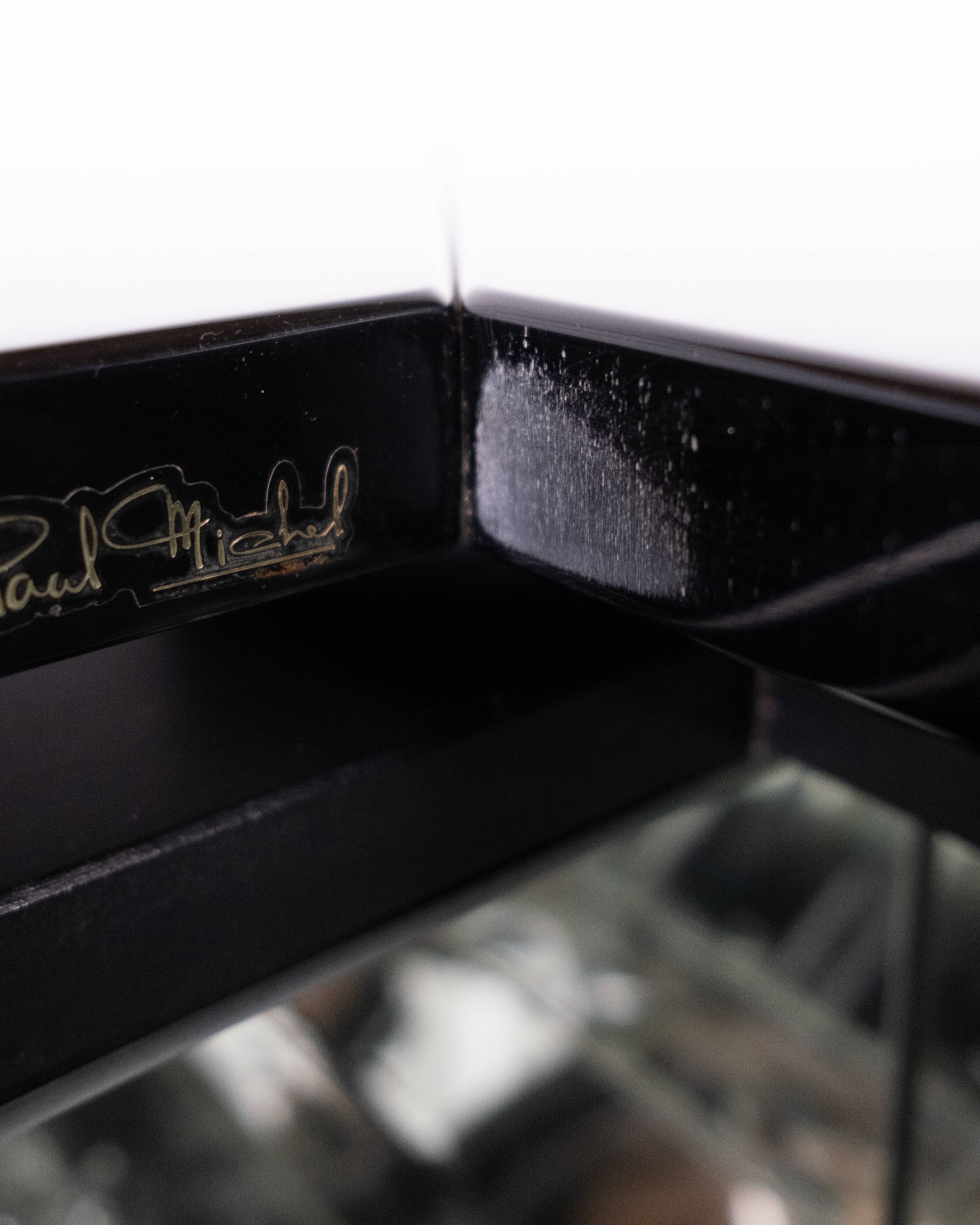 Table basse bar laquée Paul Michel pour Roche Bobois, France, 1980s