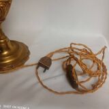 Bronze lamp 1960s Louis XV style / Rocaille with lampshade - H 60 cm