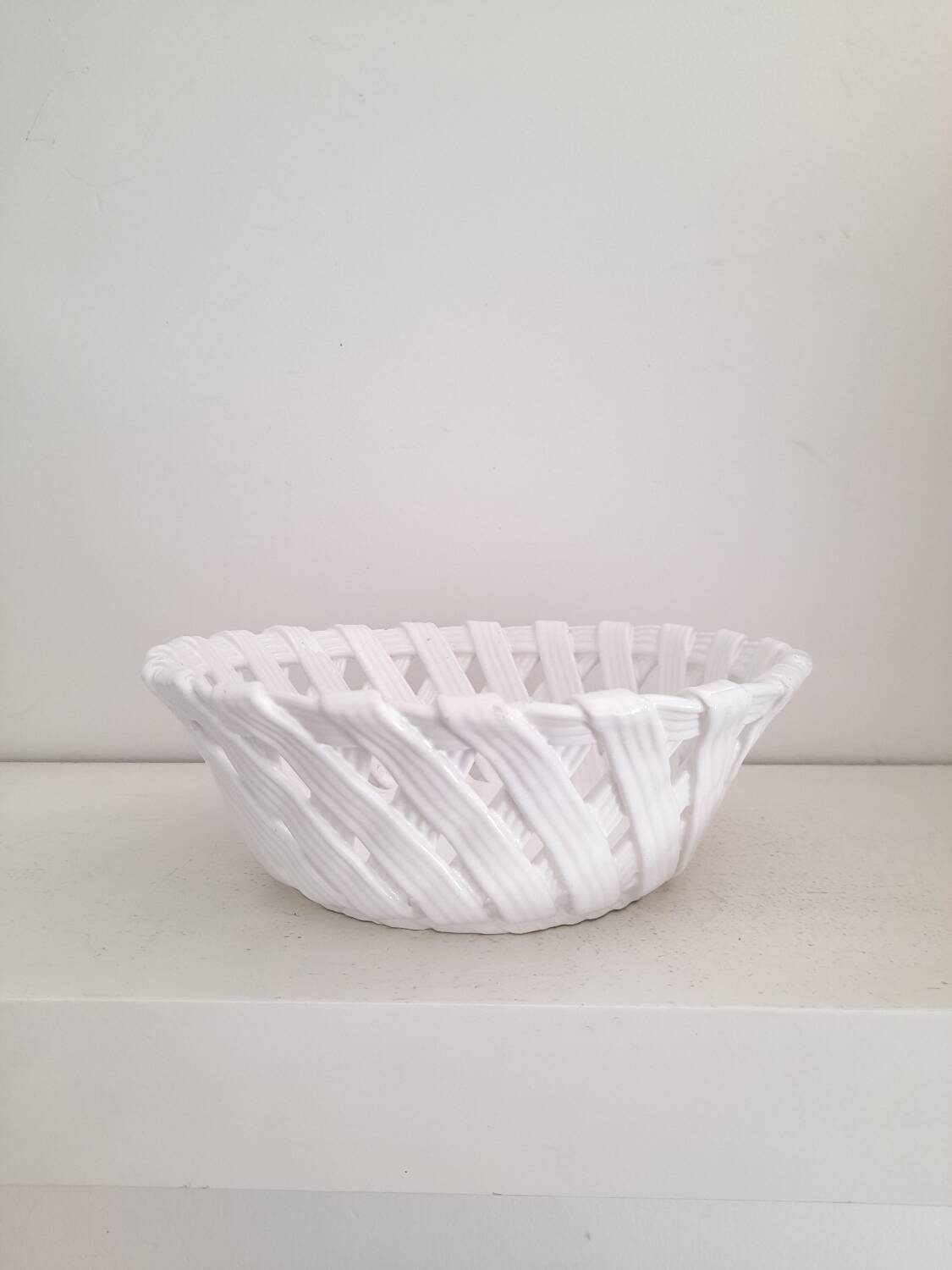Italian woven ceramic basket