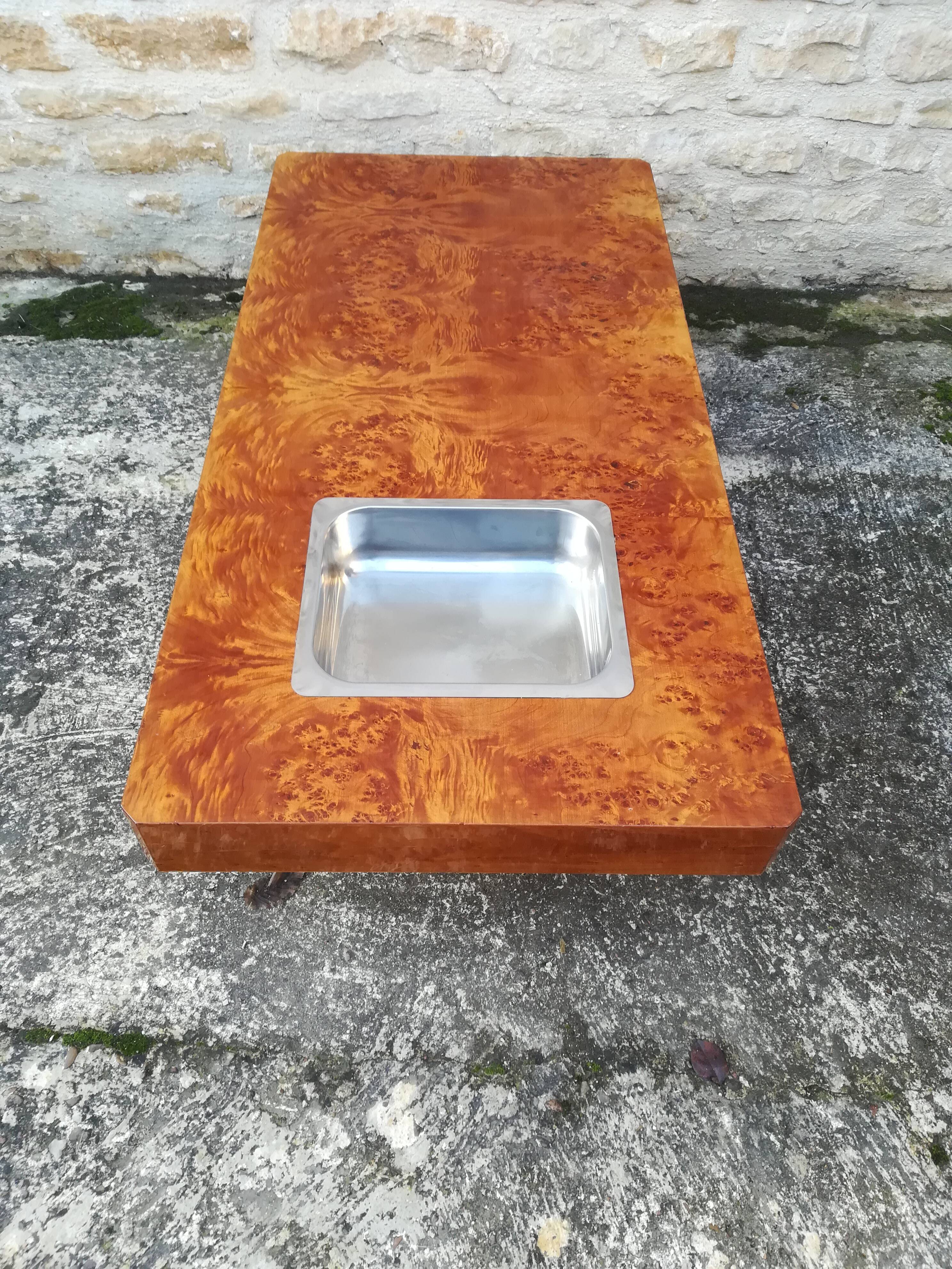 Table basse des années 70 en orme