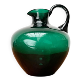 Pichet en verre vert Art Déco par le Prof. Bruno Mauder pour Zwiesel Theresienthal, Allemagne années 1930