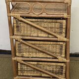 Commode en rotin vintage