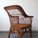 Fauteuil en rotin tressé