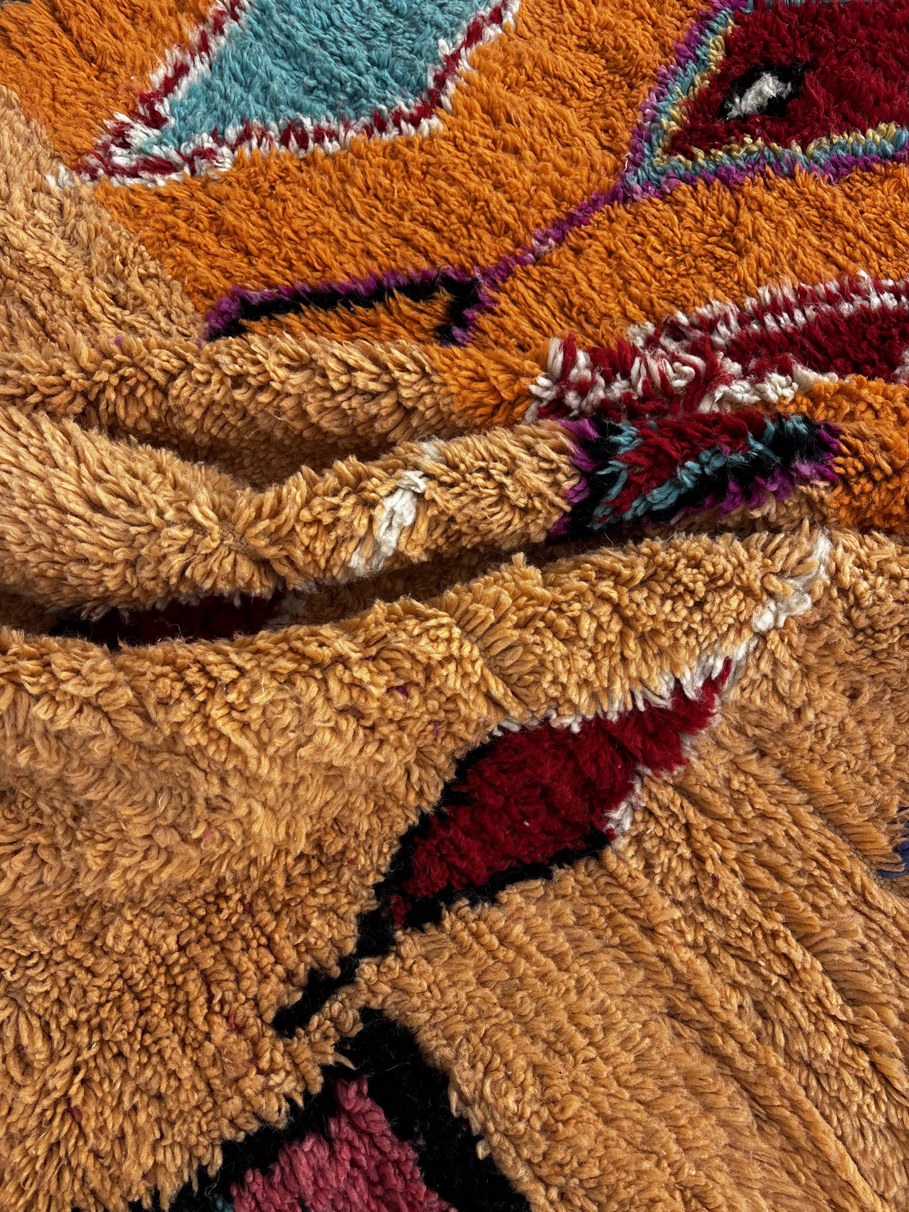 Moroccan Orange Boujad rug in wool