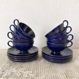 Midnight blue and gold coffee cups and saucers