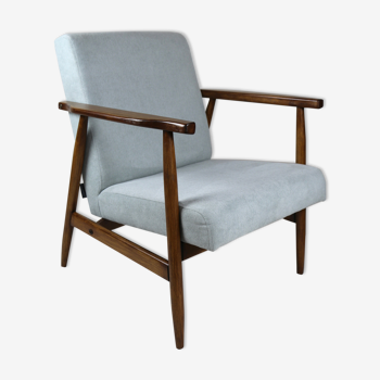 Fauteuil bleu gris vintage, années 1970