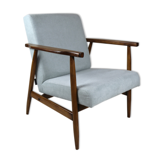 Fauteuil bleu gris vintage, années 1970