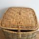 Large wicker/vintage bamboo laundry basket with lid