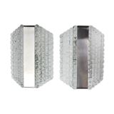 Pair of wall lamps by Kaiser Leuchten, frosted glass, Germany, 1960