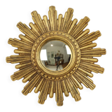 Small Sun Mirror Sunburst Mirror Gold Convex 24cm